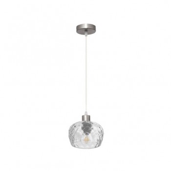Distribuidor - Lâmpadas Diversas | Lâmpadas Modernas | COLGANTE ESTELA 1XE27 CROMO REGX13X13 CM C/TULIPA CRISTAL TALLADO TRANSPARENTE Ref: 196891020